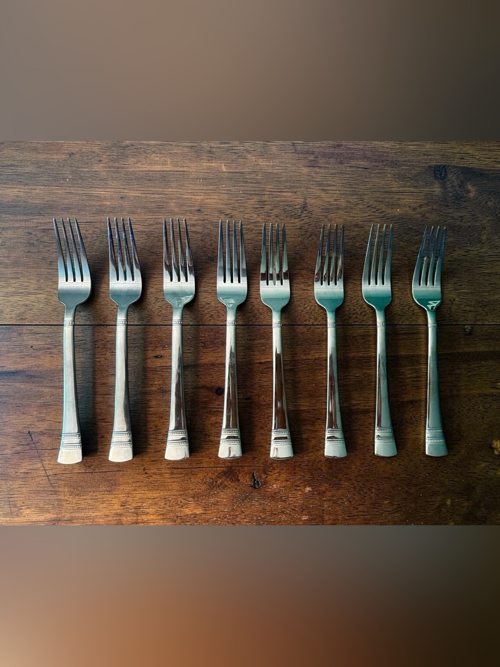 Pfaltzgraff Stainless 18/0 Kensington Sapphire Bay Dinner Forks - Set of 8